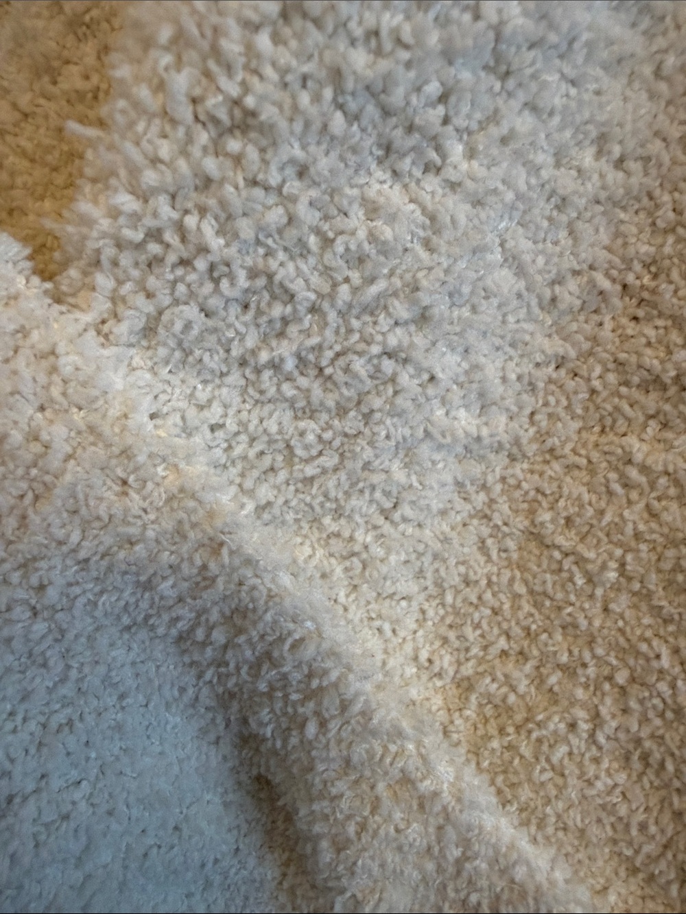 Anthropologie Daily Practice Cream Colored Teddy Bear Fleece Faux Wrap Crop Sz L - Picture 3 of 6
